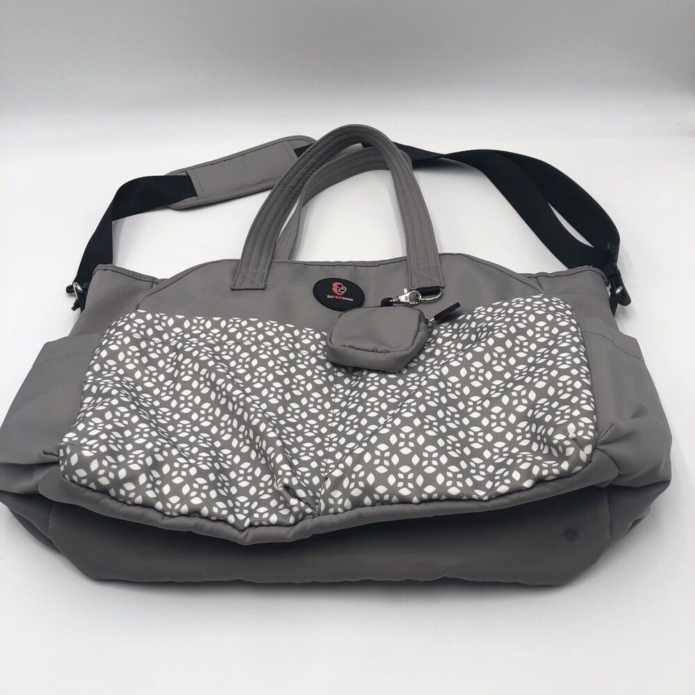 SUPROMOMI Diaper Bag Tote Gray Large Baby Bag Diaper Bag READ